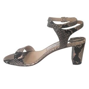 Jimmy Choo Marine 65 Snake Sandal Heel Sand Brown 37